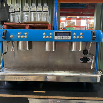 Iberital New 3 Group High Cup single-boiler Blue with shot timers - includes a parts machine.
