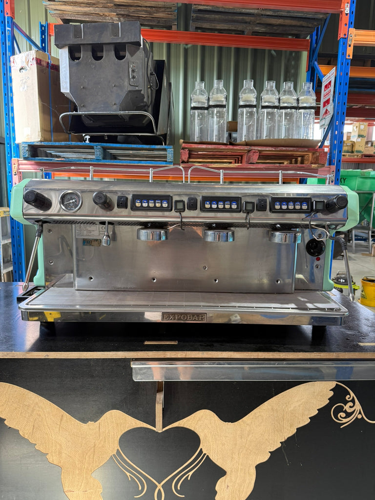 Expobar Ruggero 3 Group High Cup single-boiler Mint Green with 3 shot timers