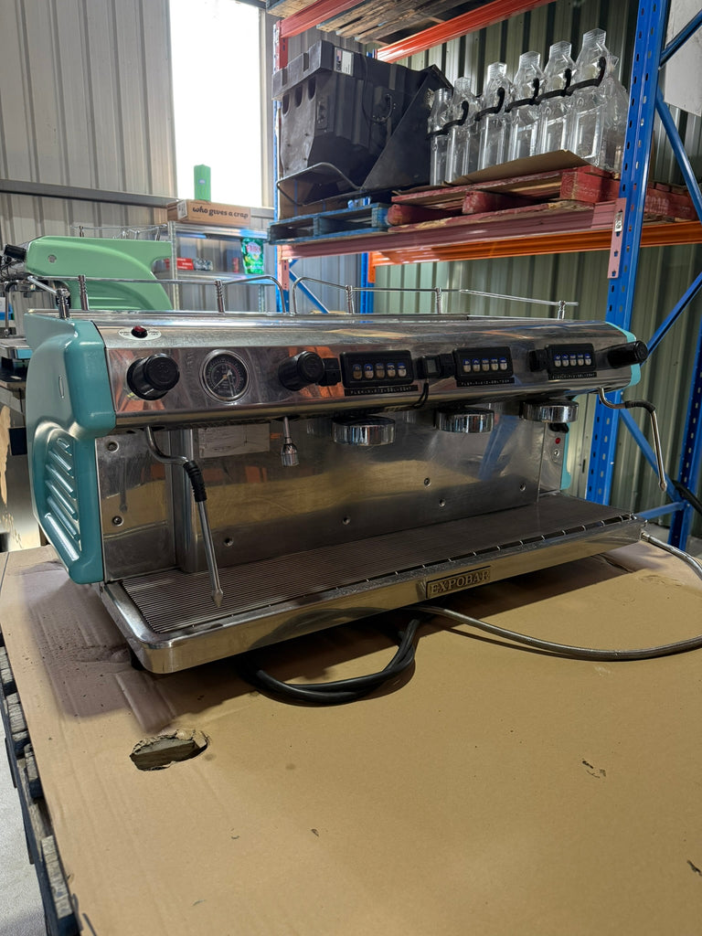 Expobar Ruggero 3 Group High Cup single-boiler Baby Blue with 2 shot timers