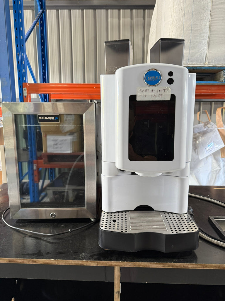 Carimali Armonia Soft Fully Automatic Bean to cup with Hot Choc Plus Schmick Milk Fridge